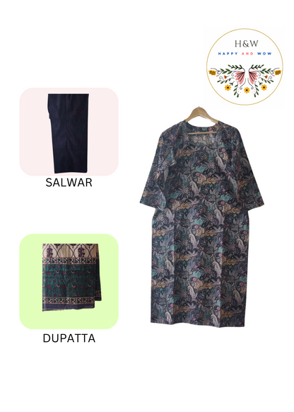 Pure Cotton Jaipuri Kurta + Pakistani Salwar + Dupatta