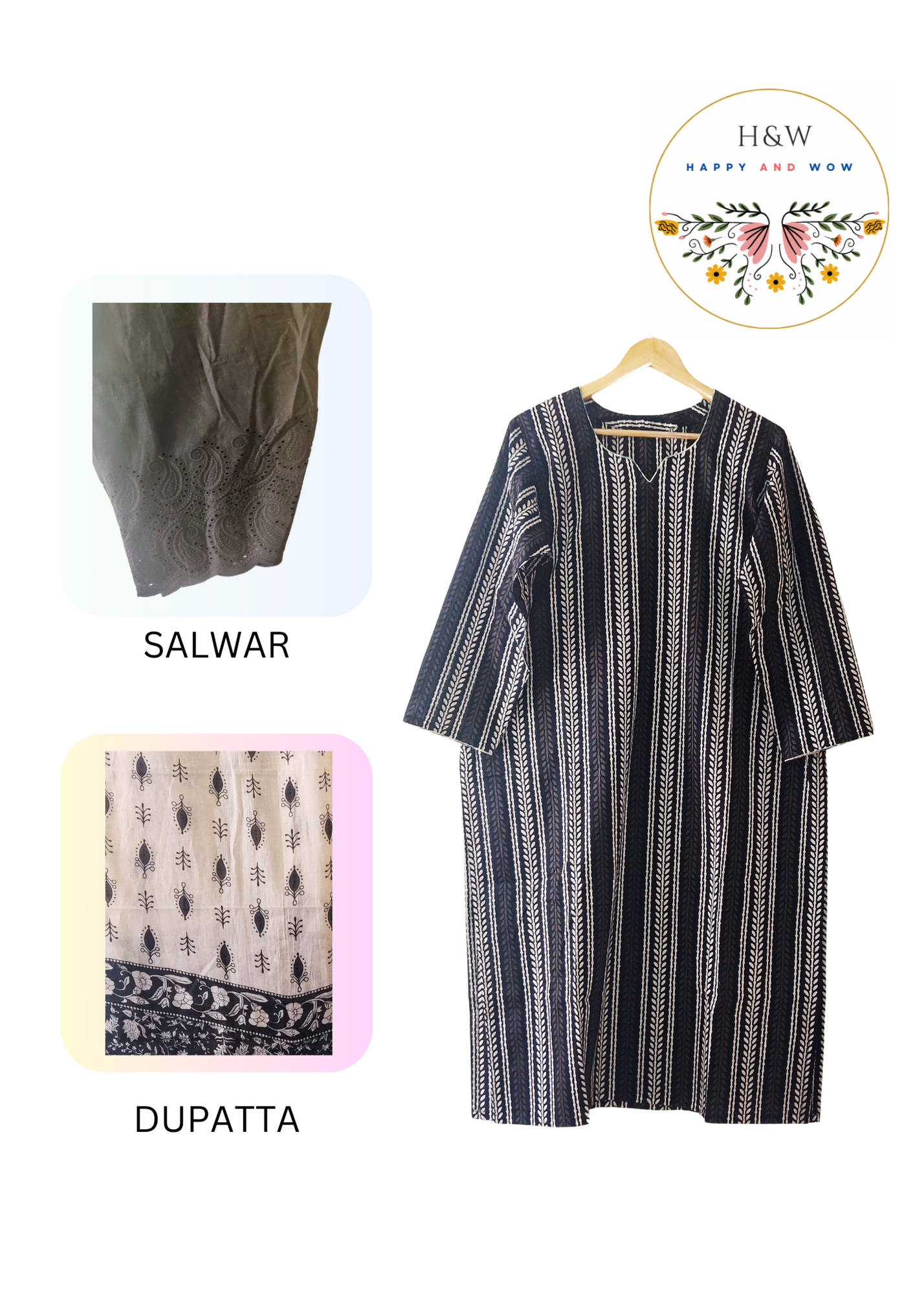 Pure Cotton Jaipuri Kurta + Pakistani Salwar + Dupatta